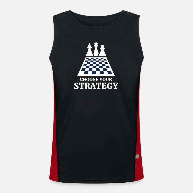 chess, chess, chess and mat - Men's Functional Contrast Tank Top  - black/red