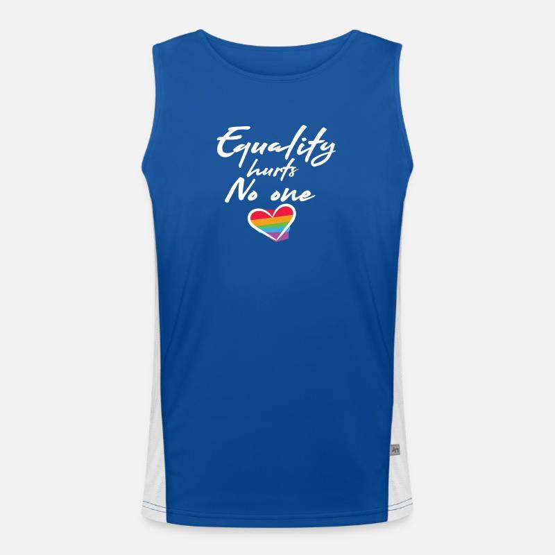 Regenbogen Herz Statement Liebe Frieden Funktionelles Kontrast-Tank Top für Männer 