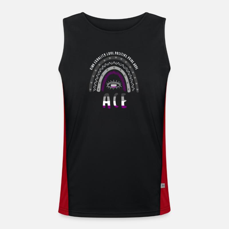 Boho Rainbow Ace Pride - Men's Functional Contrast Tank Top - black/red