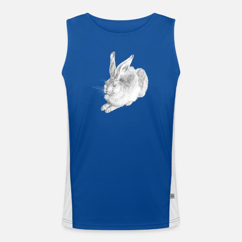 WHITE RABBIT | Snow Hare after Albrecht Dürer Men's Functional Contrast Tank Top 