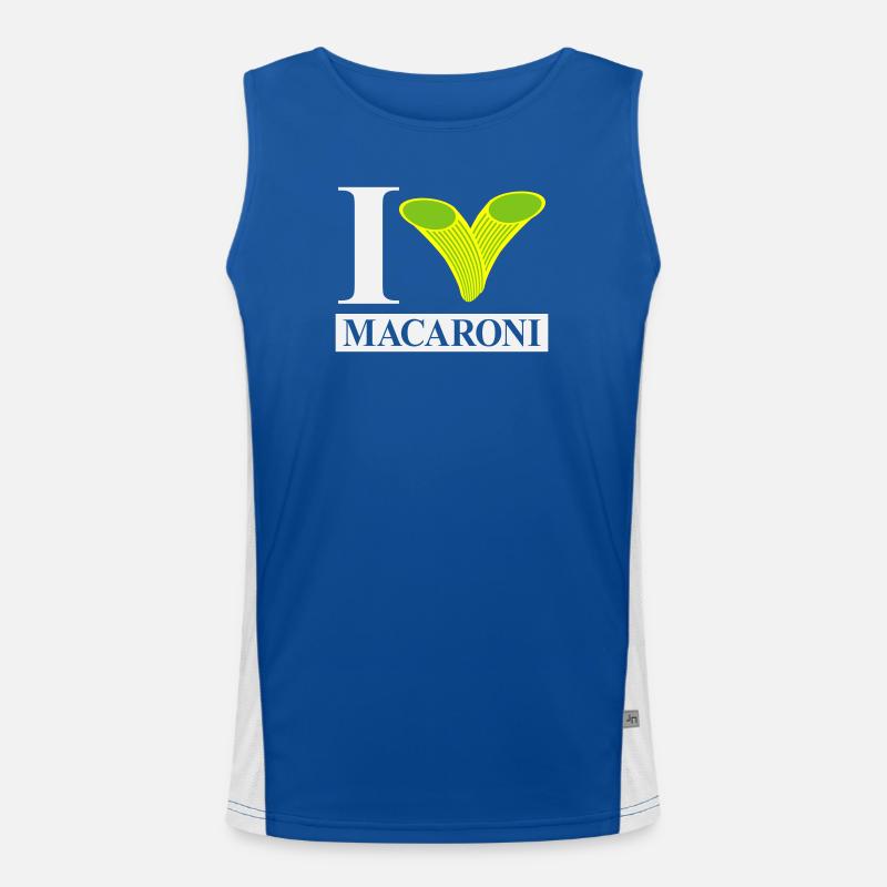 Ich liebe Makkaroni Funktionelles Kontrast-Tank Top für Männer 