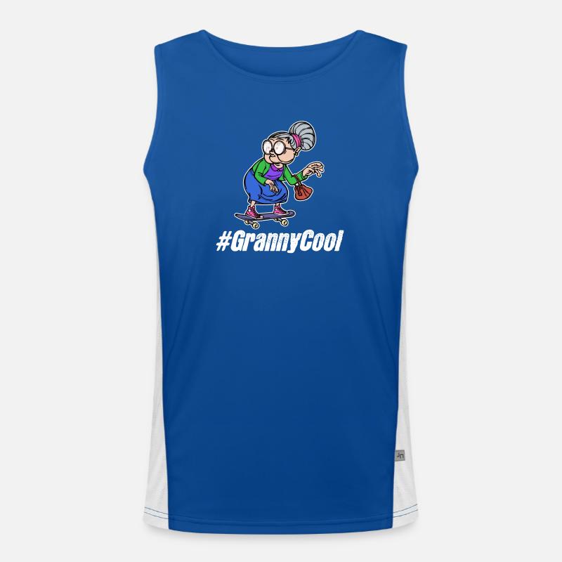 Cool Oma Brille Großmutter Statement Alte Frau Funktionelles Kontrast-Tank Top für Männer 