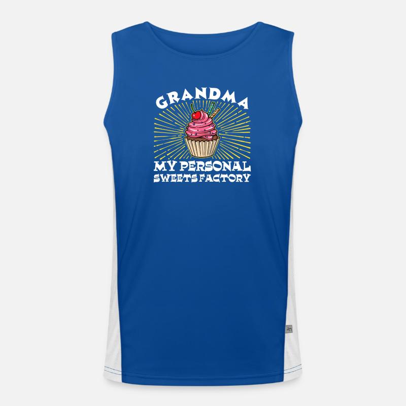 Statement Großmutter Humorvoll Oma Enkelkind Funktionelles Kontrast-Tank Top für Männer 