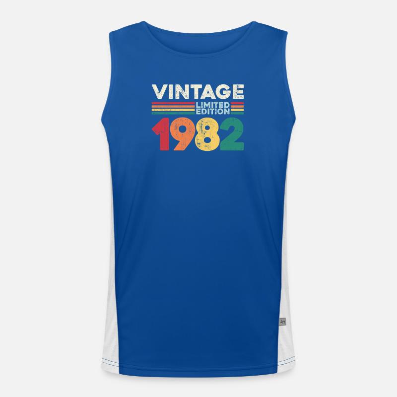 Retro 1982 Vintage Limitierte Auflage Funktionelles Kontrast-Tank Top für Männer 