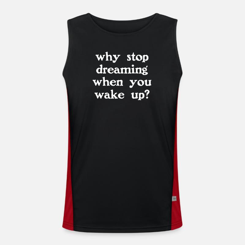Why stop dreaming? (dark) - Men's Functional Contrast Tank Top  - black/red