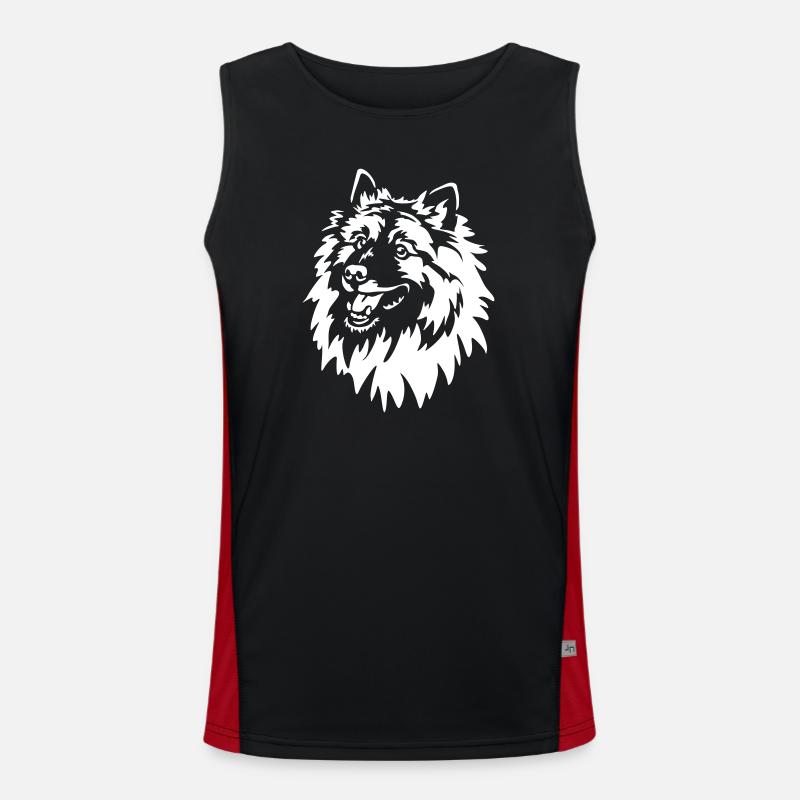 Wolfsspitz Head "Black Edition" - Men's Functional Contrast Tank Top - black/red