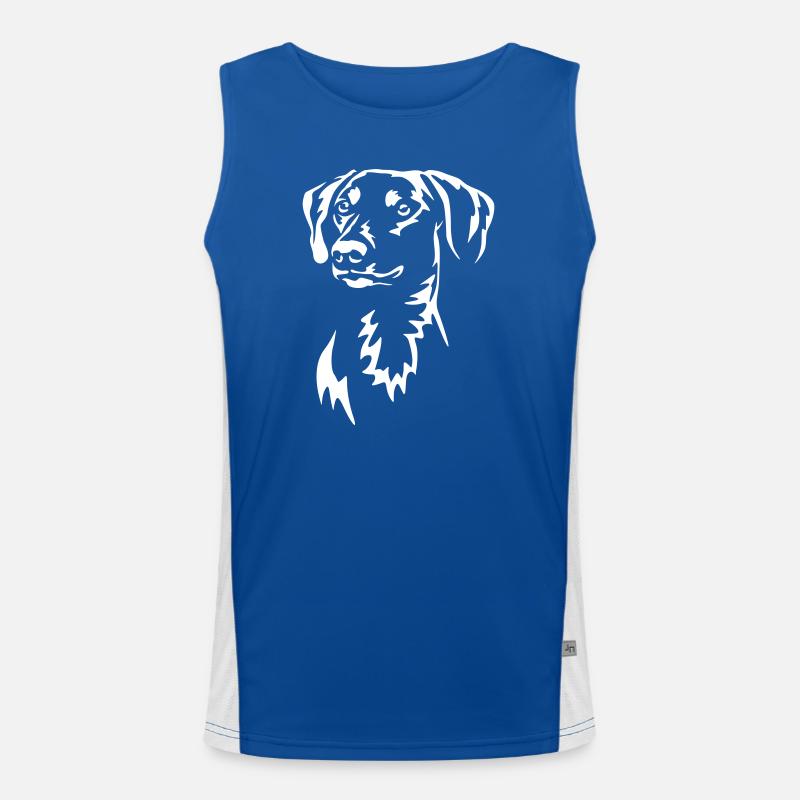 German Pinscher Head "Black Edition" Men's Functional Contrast Tank Top 