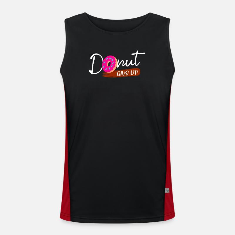 Sweets Statement Donut Snacking Baking - Men's Functional Contrast Tank Top - black/red