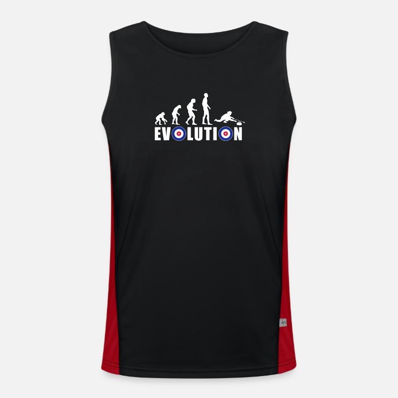 EVOLUTION CURLING Curling Gift Winter - Men's Functional Contrast Tank Top - black/red