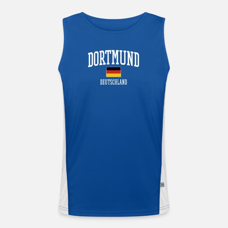 Dortmund Germany Flag Typography Men's Functional Contrast Tank Top 