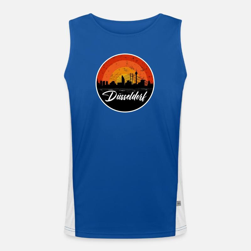 Düsseldorf Skyline II Funktionelles Kontrast-Tank Top für Männer 