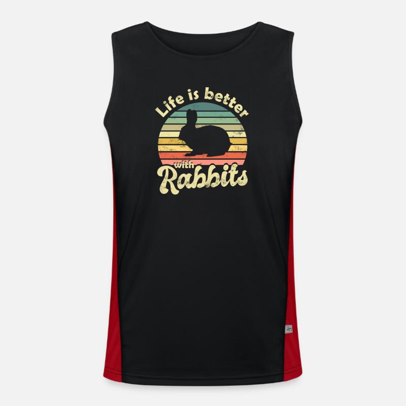 Rabbit Rabbit - Men's Functional Contrast Tank Top  - black/red