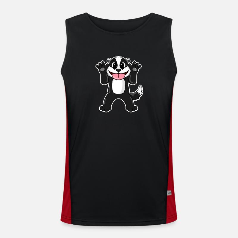 Badger Badger - Men's Functional Contrast Tank Top  - black/red