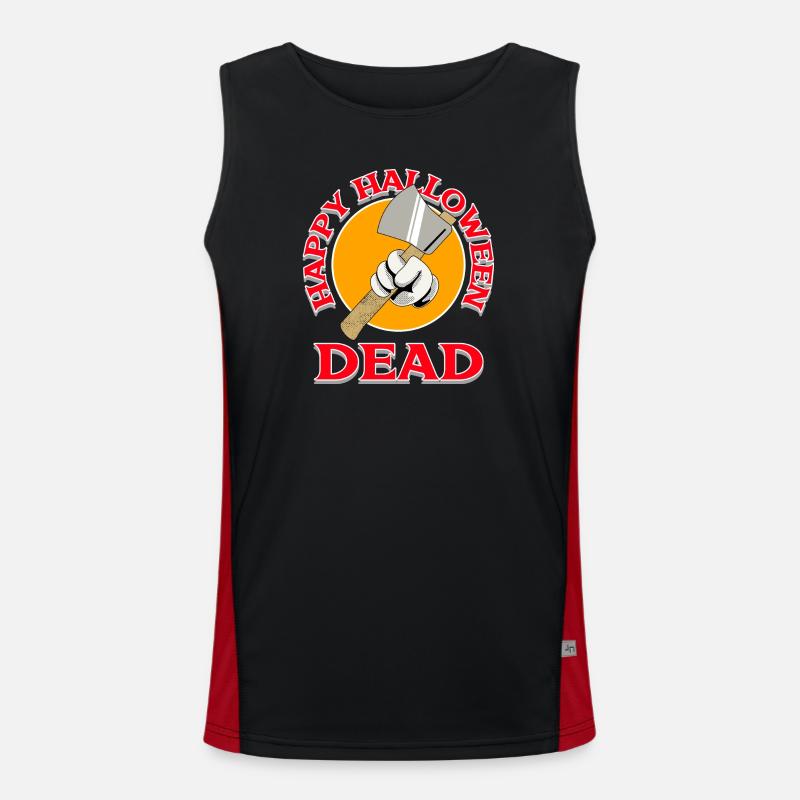 Halloween Axe with Dead Design - Men's Functional Contrast Tank Top  - black/red