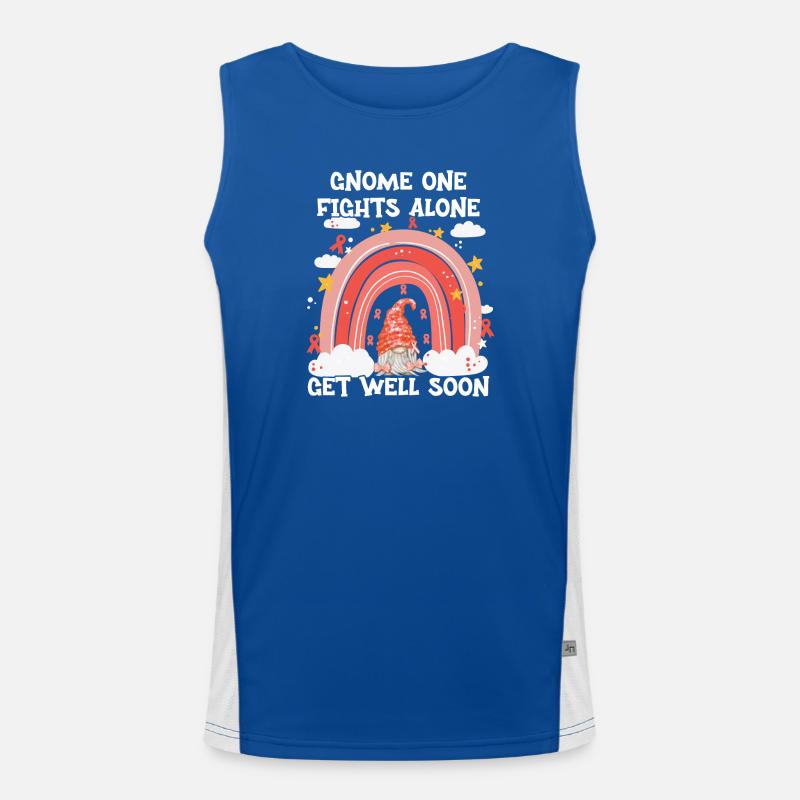 Gnome One Fights Alone Gebärmutterkrebs Funktionelles Kontrast-Tank Top für Männer 