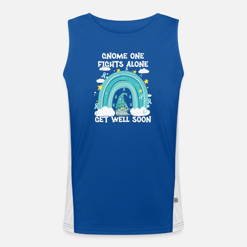 Gnome One Fights Alone Gebärmutterkrebs Funktionelles Kontrast-Tank Top für Männer 