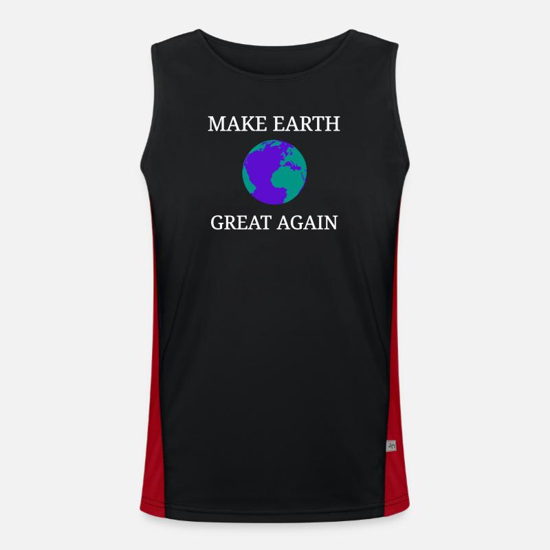 Make Earth Great Again - Men's Functional Contrast Tank Top  - black/red