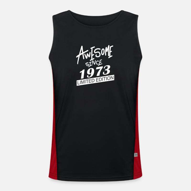 1973 - Men's Functional Contrast Tank Top  - black/red
