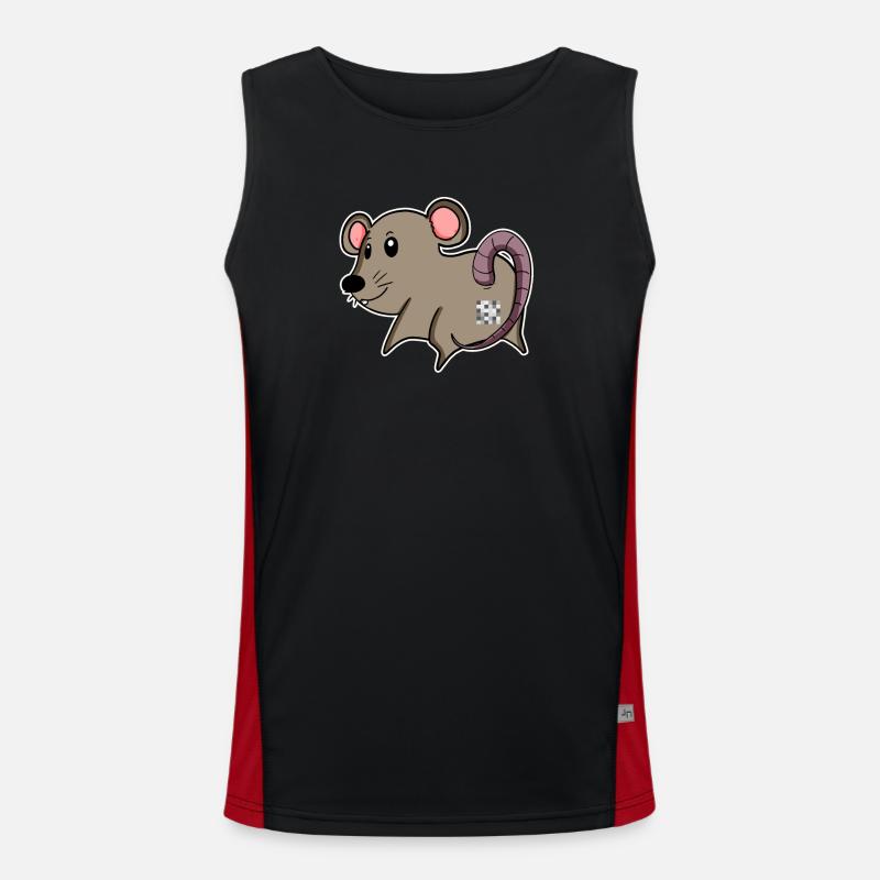 rumpa - mus rumpe - Funksjonell kontrast-singlet for menn  - svart/rød