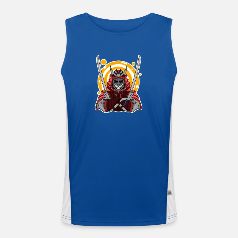 Samurai motif Men's Functional Contrast Tank Top 