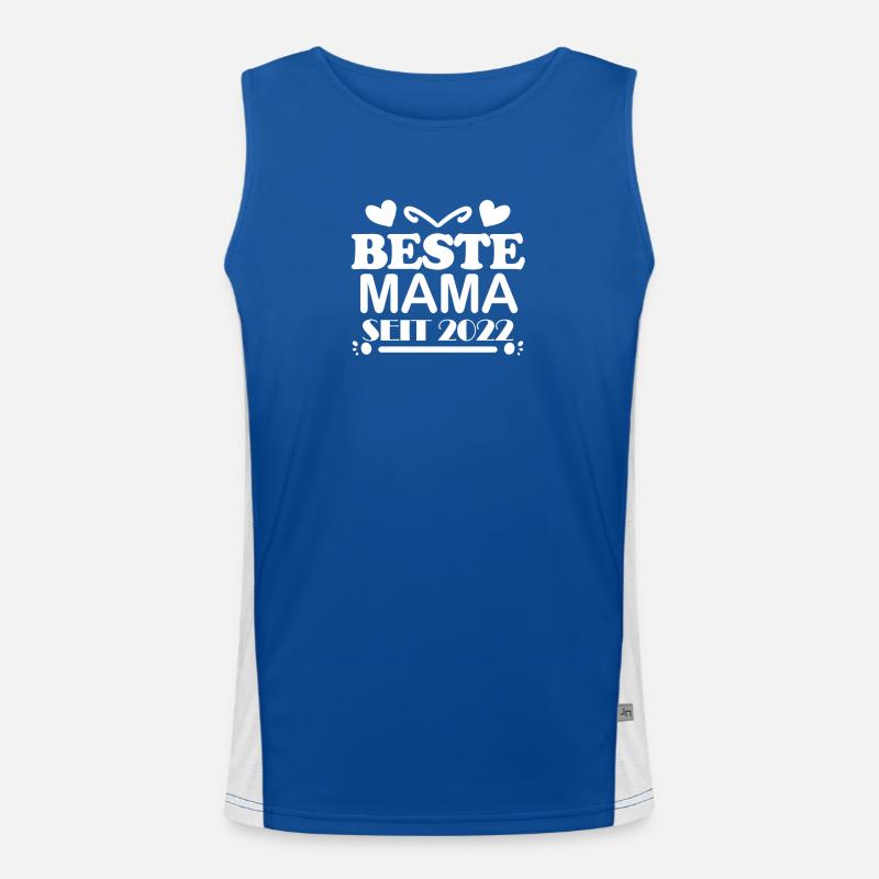 Beste Mama seit 2022 Funktionelles Kontrast-Tank Top für Männer 