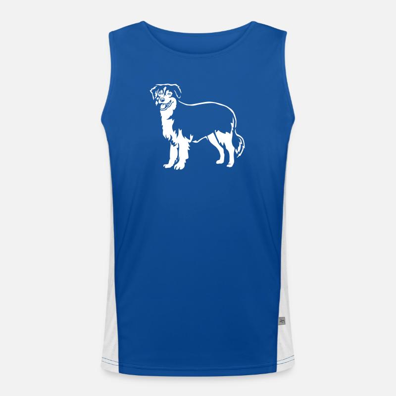 Australian Shepherd "Black Edition" Funktionelles Kontrast-Tank Top für Männer 