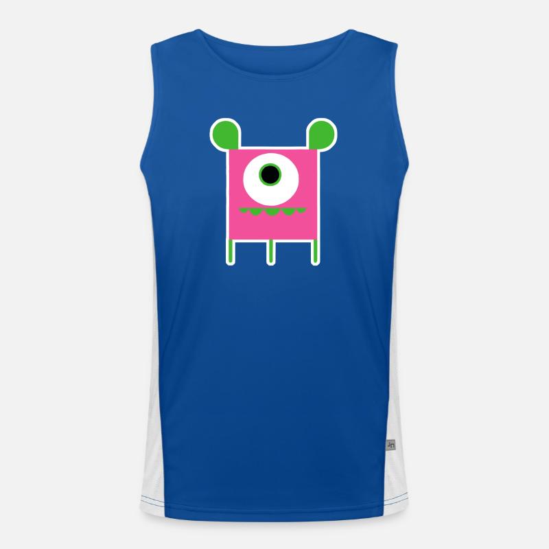 Pink Cyclops Monster | Witziger Quadratischer Alien Funktionelles Kontrast-Tank Top für Männer 