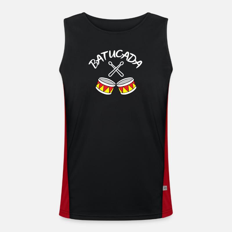 batucada, percussion, drum - Men's Functional Contrast Tank Top  - black/red