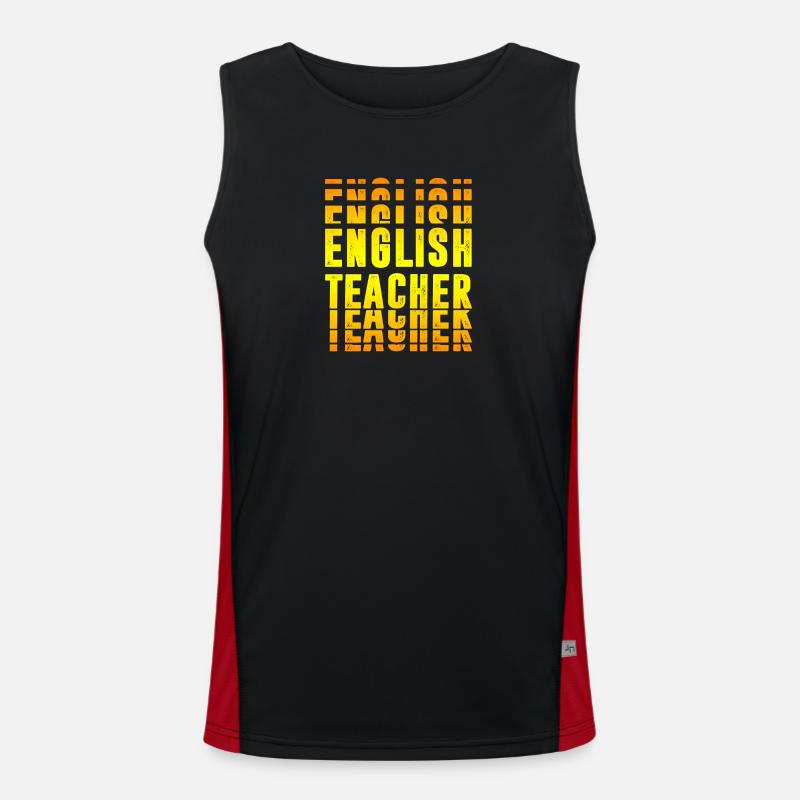 Englisch Lehrer Design Funktionelles Kontrast-Tank Top für Männer 