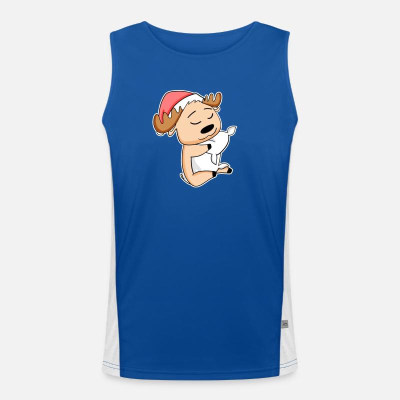 Elch Weihnachten Funktionelles Kontrast-Tank Top für Männer 