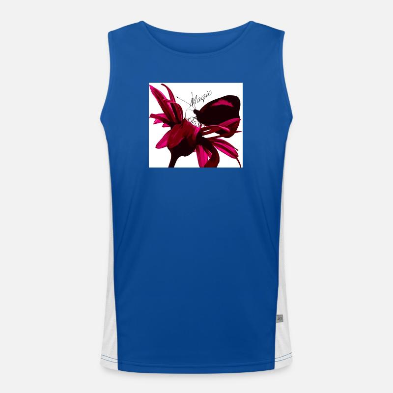 Magischer Schmetterling rot Funktionelles Kontrast-Tank Top für Männer 