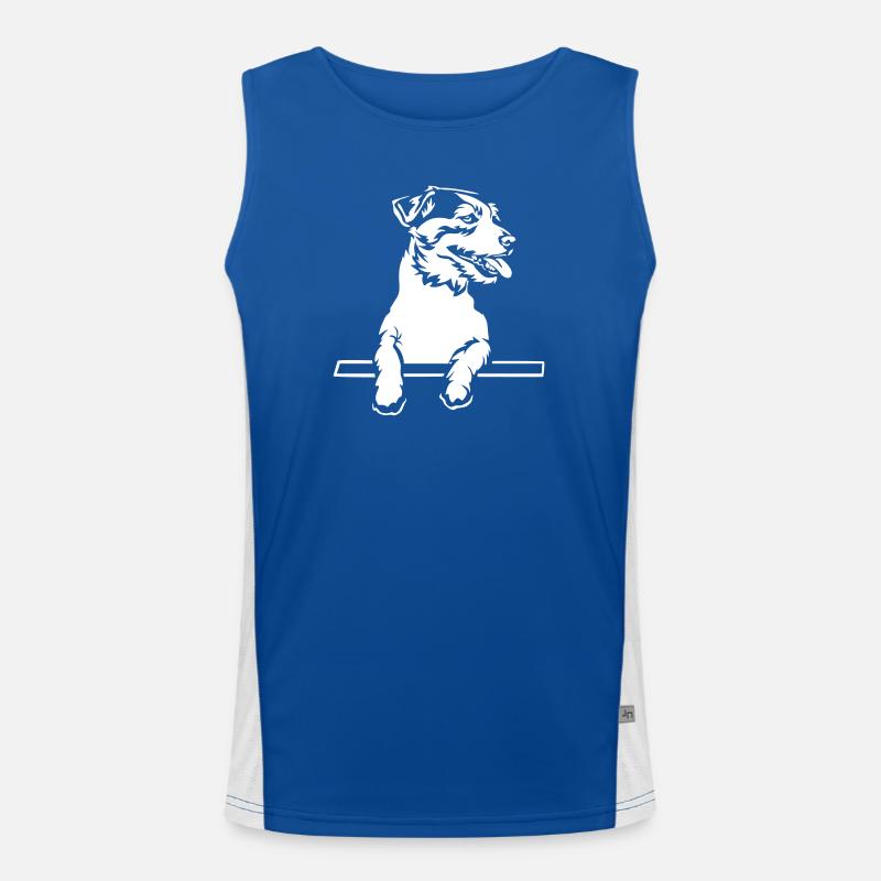 Jack Russell Terrier "Black Edition" Funktionelles Kontrast-Tank Top für Männer 