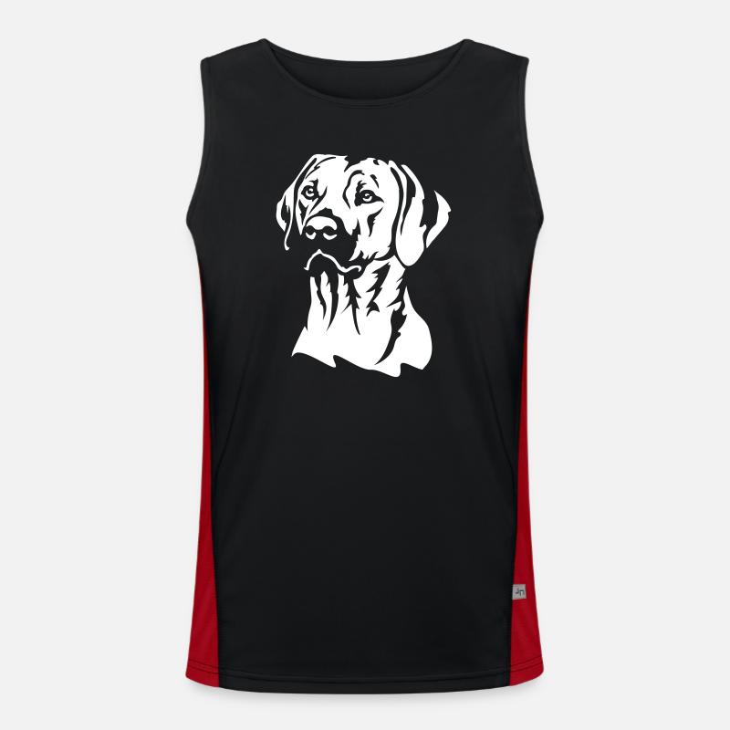 Rhodesian Ridgeback Head "Black Edition" - Men's Functional Contrast Tank Top  - black/red