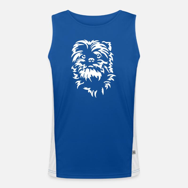 Affenpinscher tête « Black Edition » Débardeur respirant contrasté Homme 