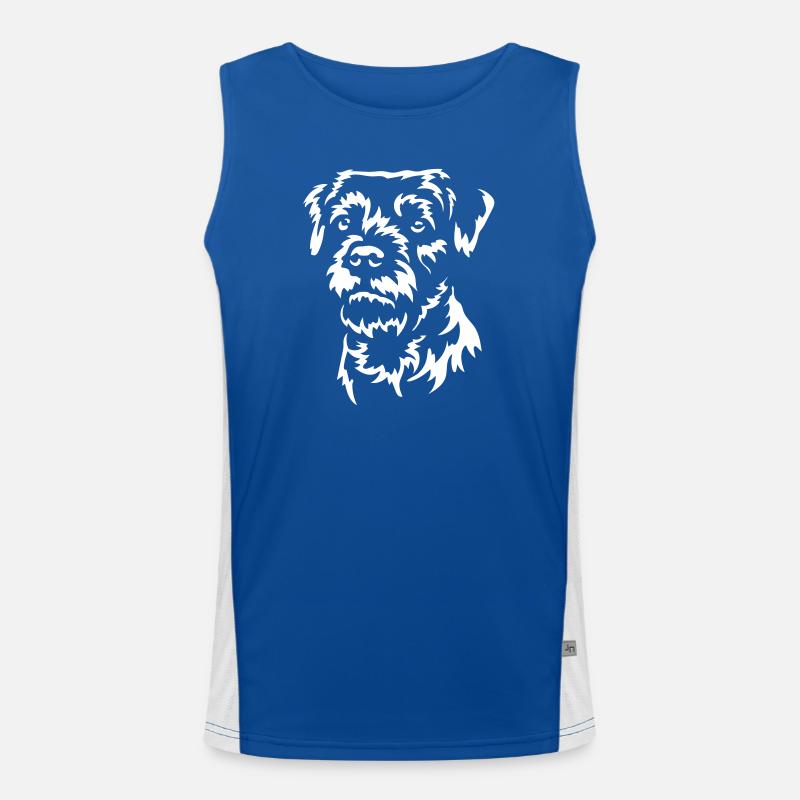 Border Terrier Kopf "Black Edition" Funktionelles Kontrast-Tank Top für Männer 