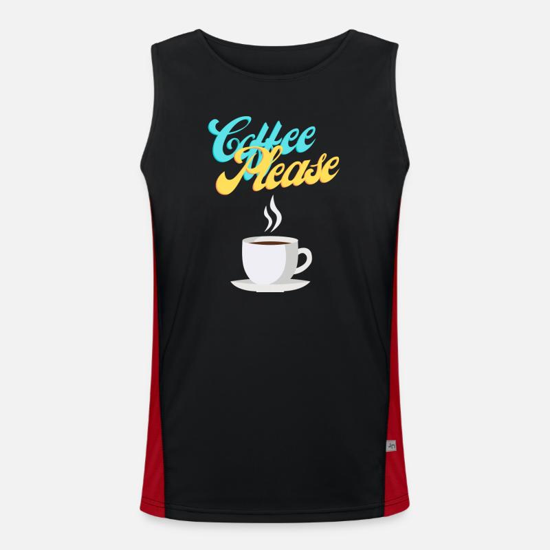 Coffee Please Funktionelles Kontrast-Tank Top für Männer 