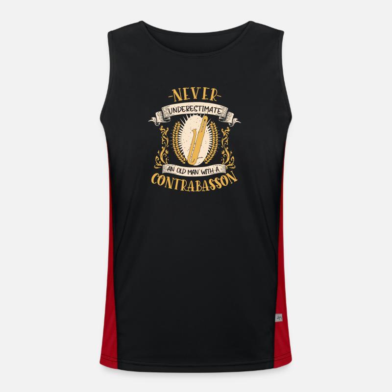 Kontrafagott Musiker Instrument Blasmusik Geschenk Funktionelles Kontrast-Tank Top für Männer 