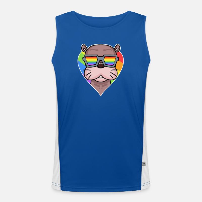 Seelöwe Regenobogen Funktionelles Kontrast-Tank Top für Männer 