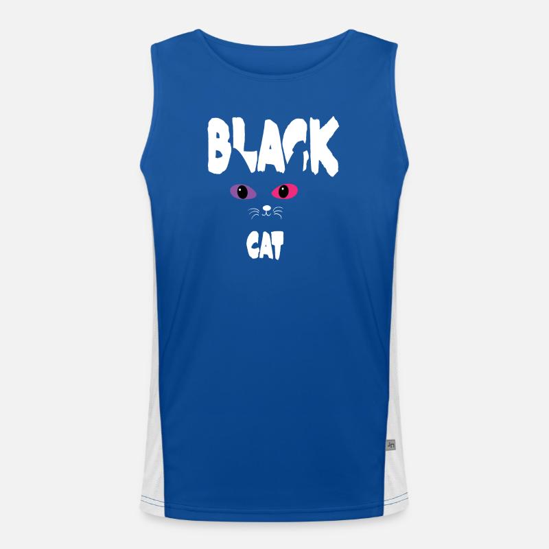 Black White Cat Men's Functional Contrast Tank Top 