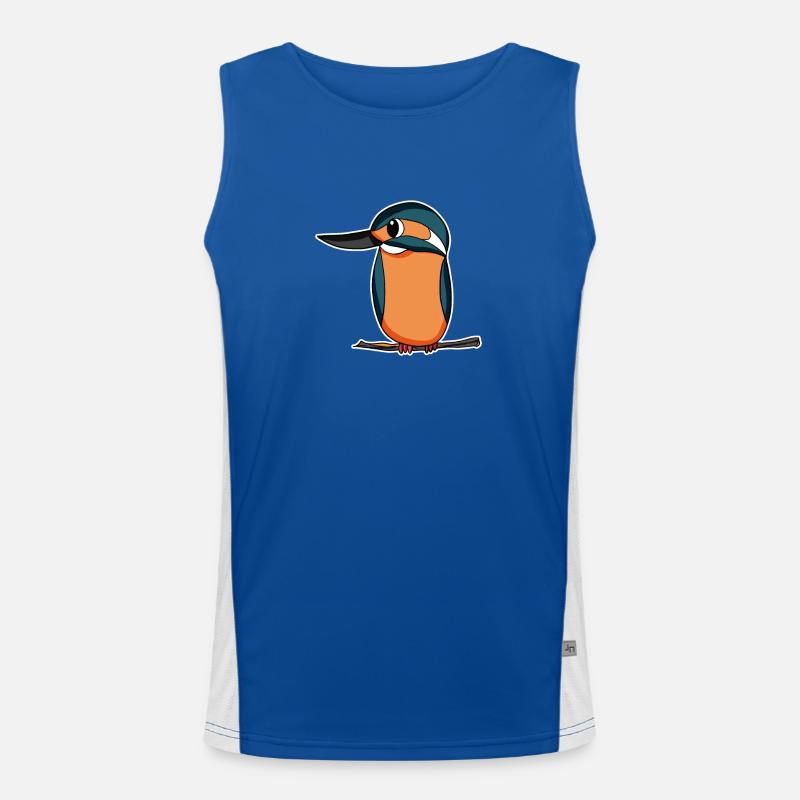 Kingfisher Oiseau bleu Débardeur respirant contrasté Homme 