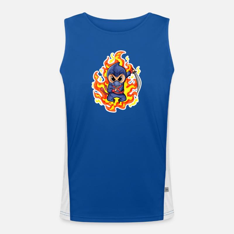 Ninja Feuer Rot Funktionelles Kontrast-Tank Top für Männer 