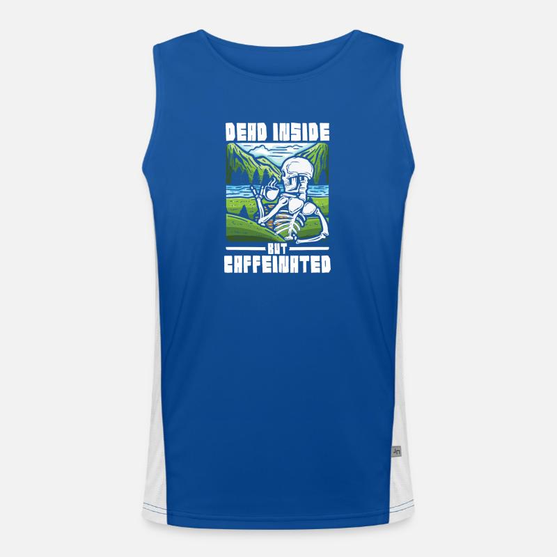 Dead inside but caffeinated Funktionelles Kontrast-Tank Top für Männer 