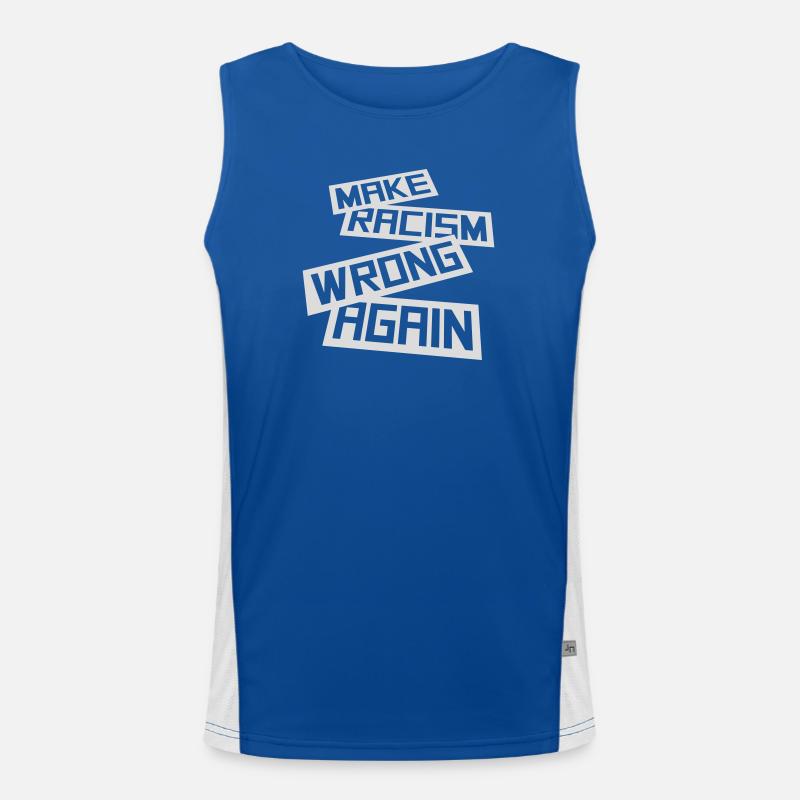 make racism wrong again Men's Functional Contrast Tank Top 