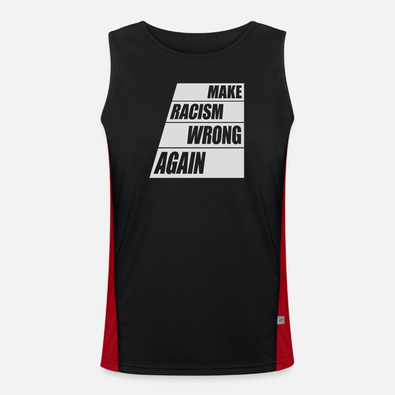 make racism wrong again - Men's Functional Contrast Tank Top  - black/red