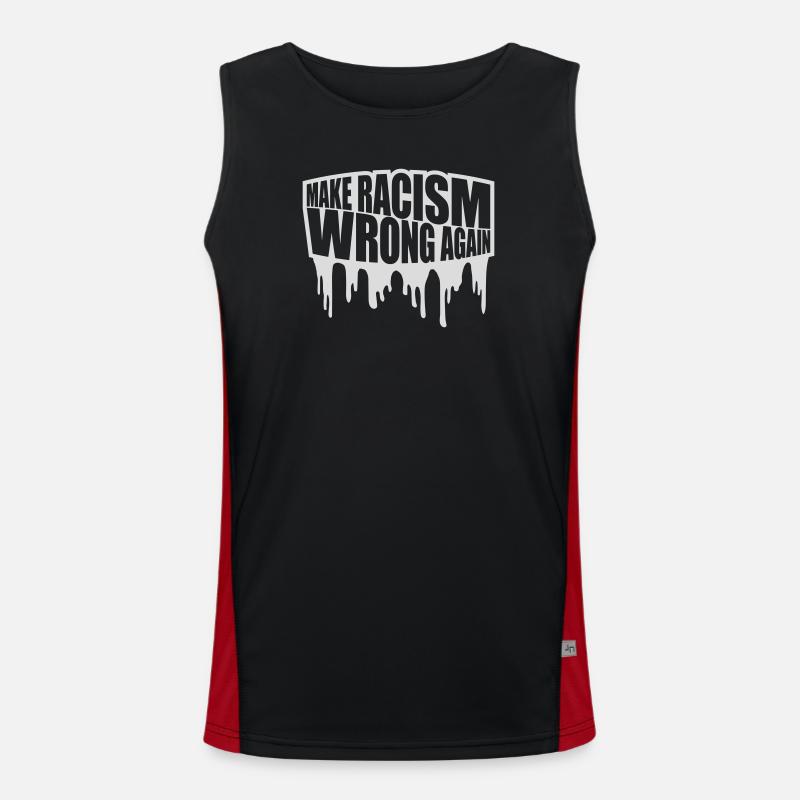 make racism wrong again - Men's Functional Contrast Tank Top  - black/red