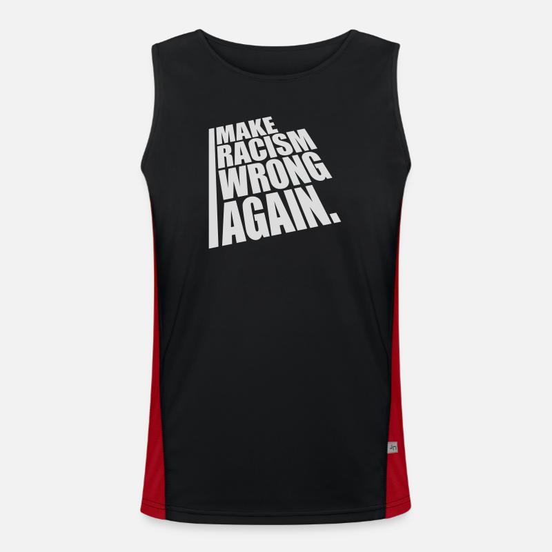 make racism wrong again - Men's Functional Contrast Tank Top  - black/red