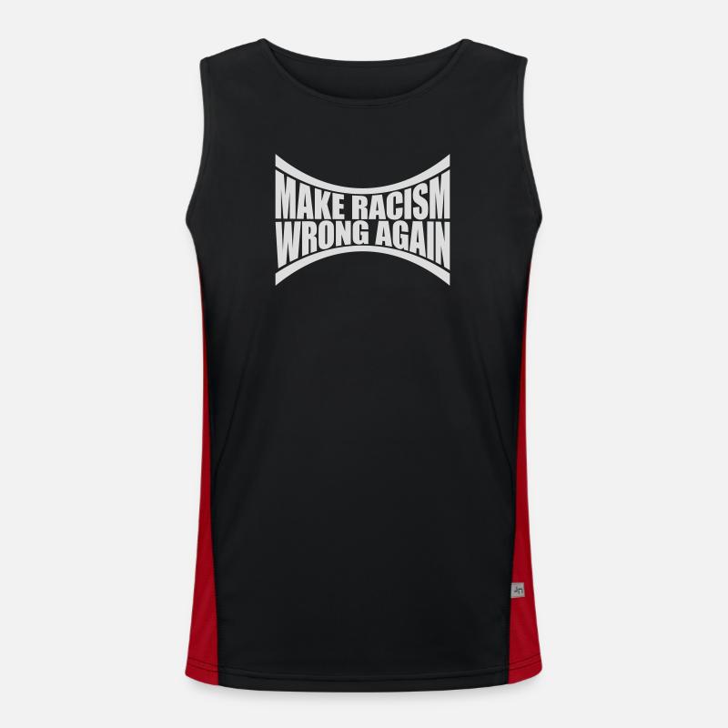 make racism wrong again - Men's Functional Contrast Tank Top  - black/red