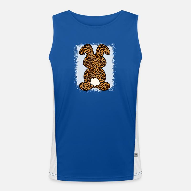 Tiger Pattern Rabbit Bleached Easter Débardeur respirant contrasté Homme 