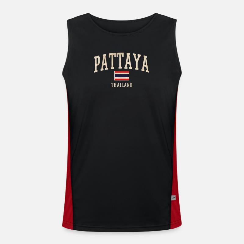 Pattaya Thailand Vintage Script Funktionelles Kontrast-Tank Top für Männer 
