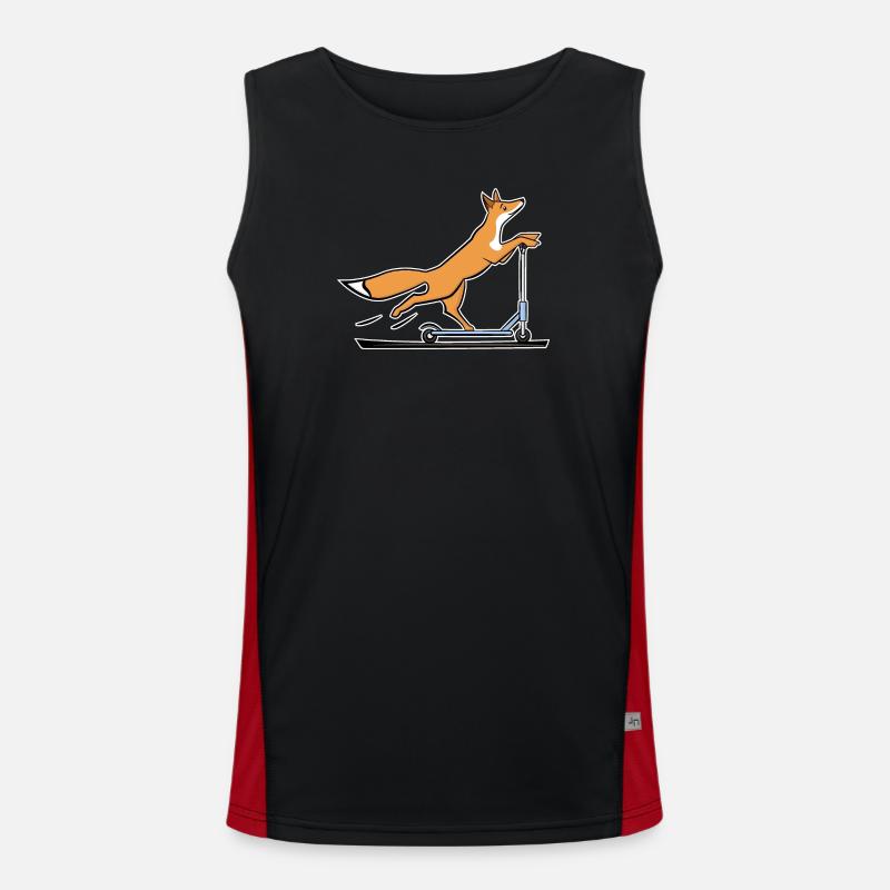 Fox - Men's Functional Contrast Tank Top  - black/red